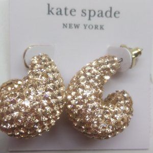 Kate Spade New Sparkly Gold Crescent Earrings